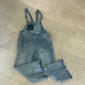 Wide Leg Denim Overalls